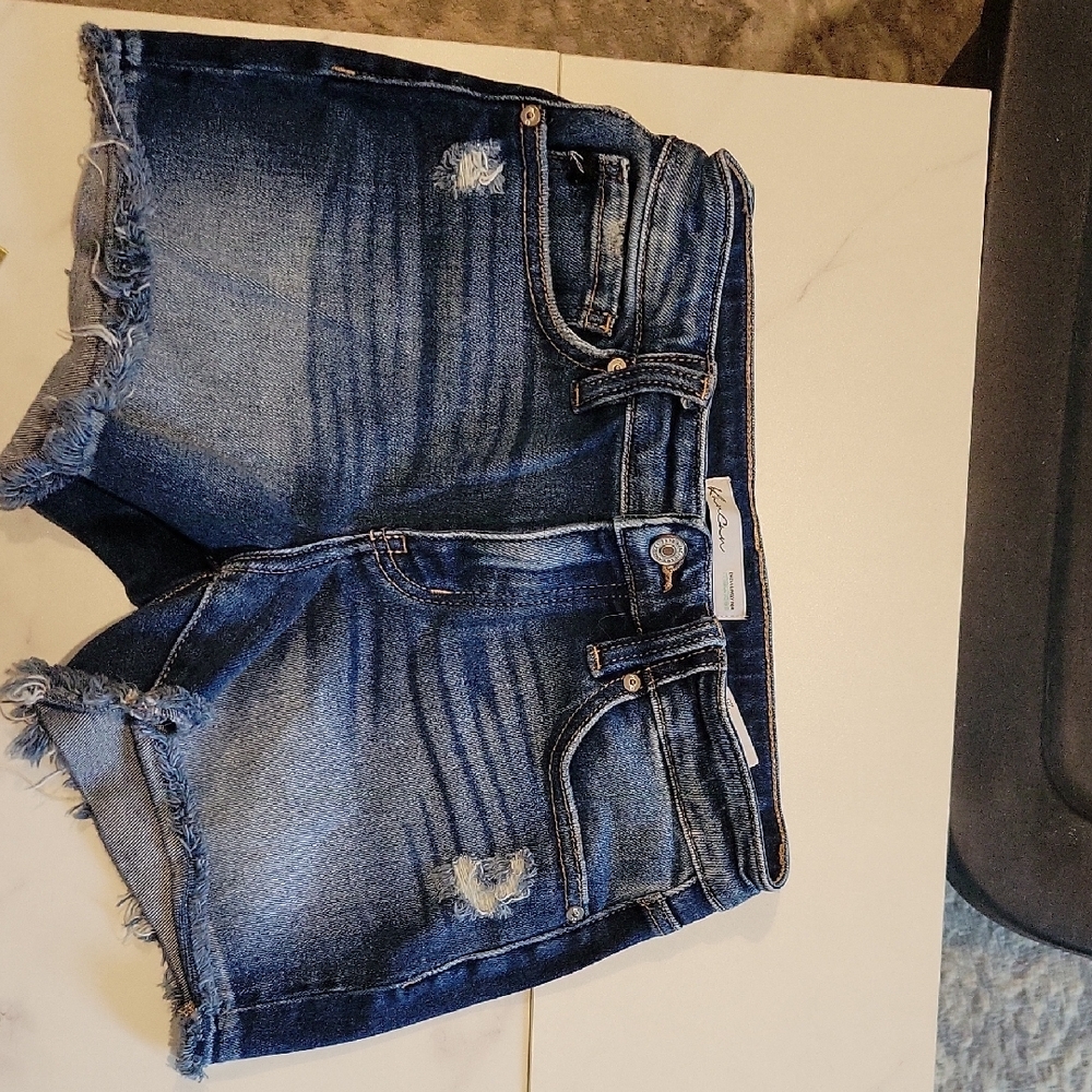 KanCan Blue Distressed Jean Shorts